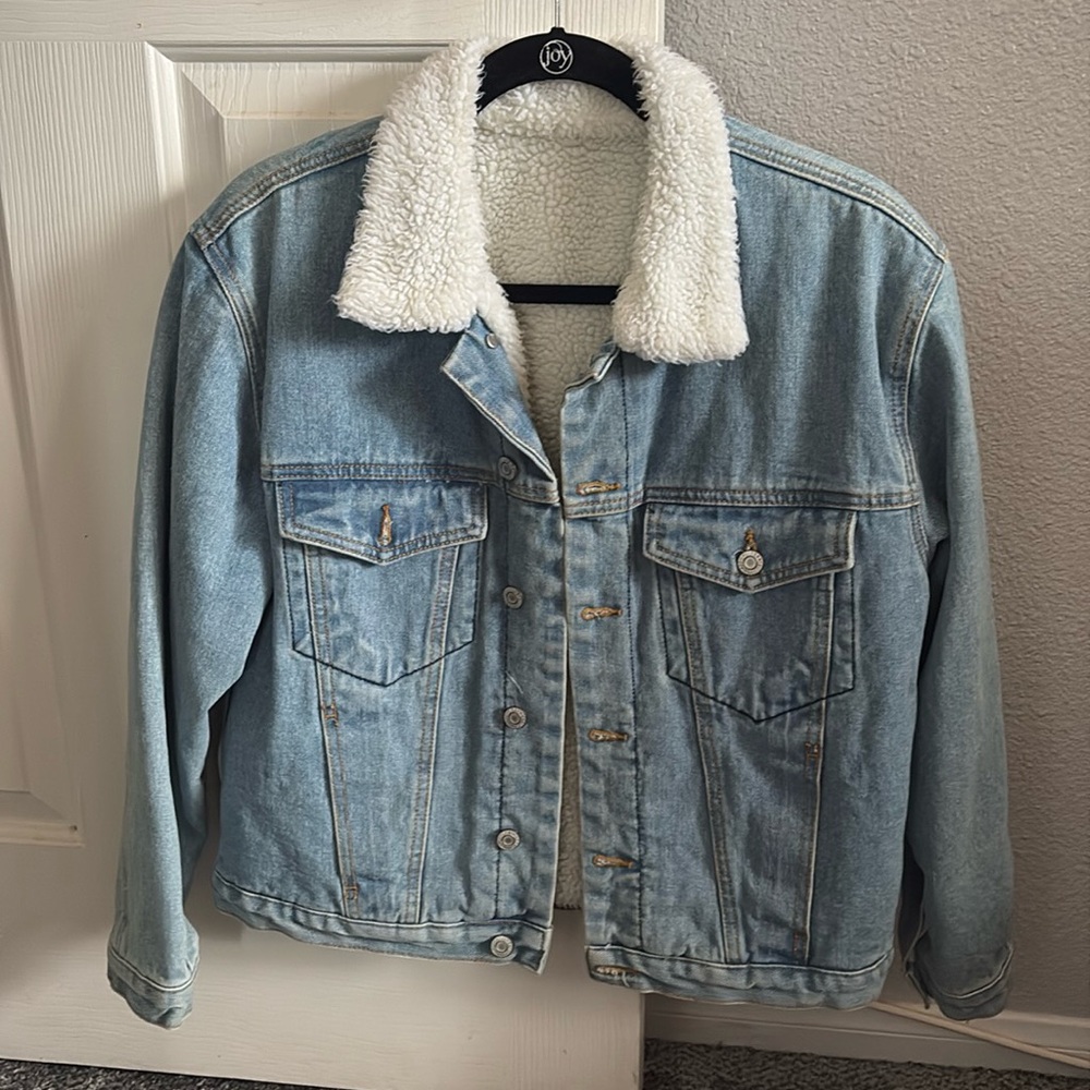 Brandy Melville Jean jacket with teddy fur